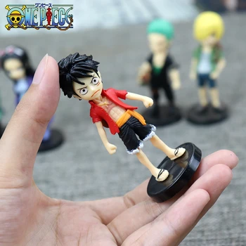 6pcs/lot Anime one piece Luffy Serpiente Hombre Portgas·D· As de PVC Figuras de Colección Modelo de Regalo de Navidad Juguetes de Escritorio decoración