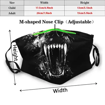 Máscara De Monstruo 2 Impresión Lavable Filtro Anti Polvo En La Boca De La Máscara De Monstruo Animal Salvaje Perro Lobo Veneno