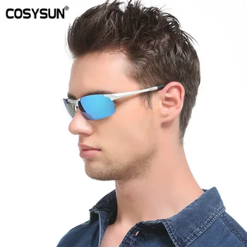 COSYSUN los Hombres Gafas de sol Polarizadas masculino de Aleación de Aluminio de Gafas de sol Hombre Espejo de las Lentes Polarizadas de Conducción de las Gafas de las Gafas de sol de los Hombres