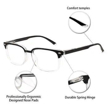 OCCIDENTAL de CHIARI Anti Luz Azul Gafas de Lectura de Hombres Transparente Anteojos de Lectura de la Presbicia Equipo de Gafas Macho Lector +1.5 ojo