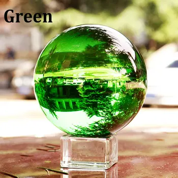 40mm Colorida Bola de Cristal Con Base de Cristal Mágica Esfera Mundo de la Fotografía de la Decoración de la Bola de la Decoración del Hogar