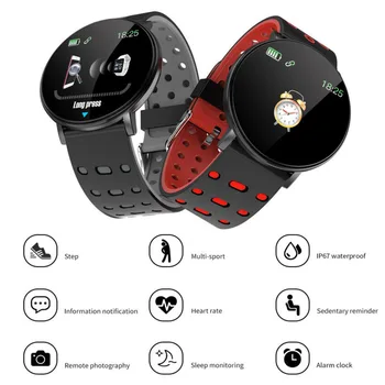 119Plus Inteligente de Pulsera de Reloj de Alarma monitor de Ritmo Cardíaco Reloj Inteligente de Pulsera Relojes de los Deportes de la Banda IP67 Impermeable Smartwatch Eh#