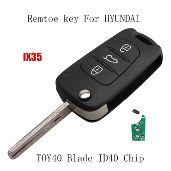 Reemplazo 3Buttons tecla del control Remoto Ajuste Para Hyundai I30 IX35 433Mhz Chip transmisor ID46 JUGUETE de la Cuchilla de la llave de la Original
