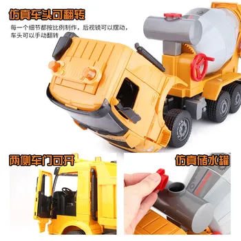 Gran Tamaño de simulación de camiones de cemento mezclador de vehículos de juguete modelo de inercia de hormigón ingeniería cisterna de camión de volteo de los Niños del niño de regalo