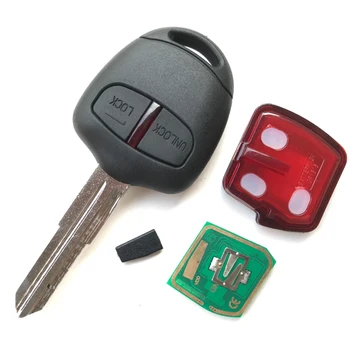 2 Botones de 433MHz Tecla del control Remoto para MITSUBISHI L200 Shogun Pajero Triton Completa llave de Coche con ID46 Chip MIT8 Hoja