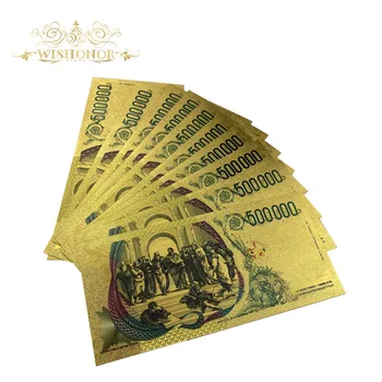 10pcs Color Italia de Oro de los Billetes De 500.000 Liras de Oro Nota el Papel moneda Falsa Para Souveni Regalos