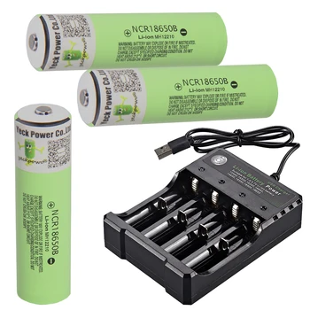 Yeckpowo NCR18650B 3.7 V 18650 batería de 3400mah de la batería de Litio-ion Recargable de Baterías Para la Linterna +18650 cargador señalado arriba