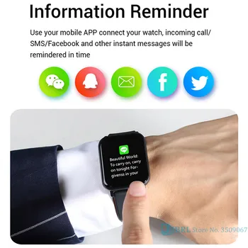 Inteligente Reloj Impermeable de los Deportes de Bluetooth Smartwatch para Android IOS Fitness Tracker Monitor de Ritmo Cardíaco Reloj Smart Para las Mujeres de los Hombres