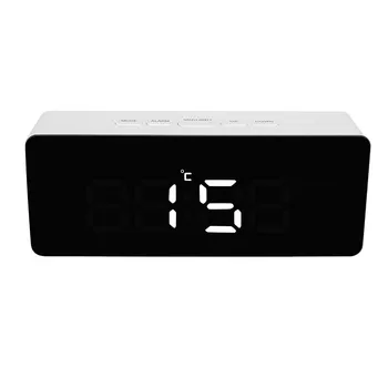 Espejo LED Electrónica de la Moda del Reloj de Alarma Multifunción Display Digital de Temperatura de Repetición de alarma el Reloj de Alarma casero de la Decoración de la Calidad