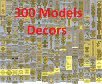 300 piezas en 3d STL alivio de los modelos de máquinas CNC, Artcam, Aspire, Decorados
