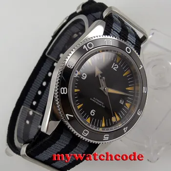 41mm Corgeut Marca de Lujo negro dial azul marcado Militar Reloj Mecánico miyota 8215 Mens Automático Deporte Reloj de Pulsera Mecánico