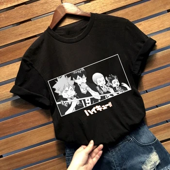 Kawaii Haikyuu Camiseta de los Hombres Divertido Verano Tops de dibujos animados Graphic Tees de Harajuku Unisex Anime Caliente T-camisa Masculina
