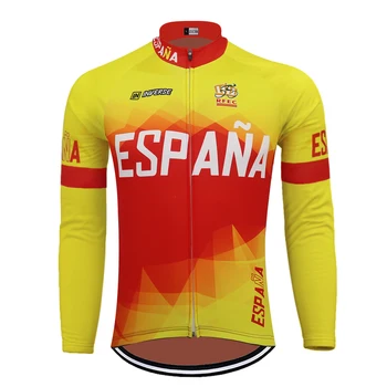 La NUEVA españa de Ciclismo Jersey de manga Larga polar de invierno y primavera no polar Espana ropa ciclismo bicicleta mtb jersey ropa ciclismo