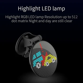 EM01 Coche Auto de la APLICACIÓN Inteligente de Control de Bluetooth 5.0 Expresión de la Pantalla LED RGB Lámpara Decorativa Divertido Emotio Lámpara Apoyo de la APLICACIÓN de la Imagen