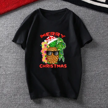 Mujer Feliz Navidad Divertido Piña de Impresión de la Camiseta de las Señoras Tops para Mujer de la Ropa Femenina Tumblr T-Shirt Graphic Camiseta camisetas