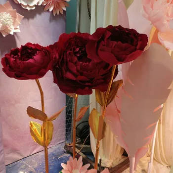 El gigante de Papel Rosa Flor Grande Peonía Cabeza Deja de Bricolaje en Casa la Fiesta de la Boda Fotografía props Fondo de la Pared Decoración de la Etapa de la Artesanía