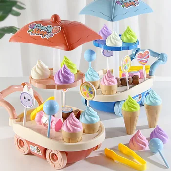 Mini helado de Caramelo Carro Coche de la Casa Giratoria de Juguete de la Cocina Juguetes Mini Dulces Carro de Juguete Educativo con el Juego de fantasía para niños