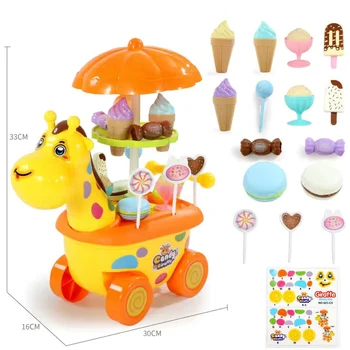 Mini helado de Caramelo Carro Coche de la Casa Giratoria de Juguete de la Cocina Juguetes Mini Dulces Carro de Juguete Educativo con el Juego de fantasía para niños