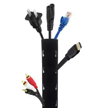 Cable de 1m de Gestión de la Manga de Neopreno Flexible Cable de Envoltura de Alambre Cable de Hider Cubrir Organizador del Sistema Para PC de TELEVISIÓN Teléfonos de Oficina