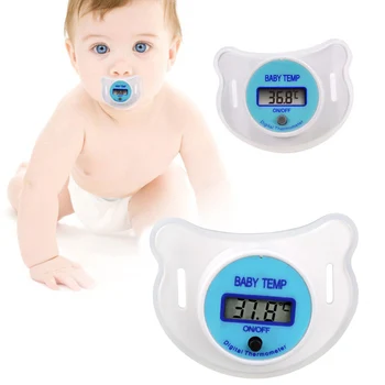 Económico Suave para Bebés Bebé Niño Pezón LCD Digital Termómetro Chupete de la Boca de los Niños la Seguridad de la Salud Cuidado de la ds99