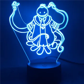 Asesinato en el Aula Figura Korosensei de Noche LED Lámpara de Luz para niños los Niños LED 3D de la Luz de la Mesilla de Casa Fresca Regalos Juguetes