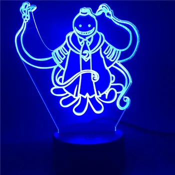 Asesinato en el Aula Figura Korosensei de Noche LED Lámpara de Luz para niños los Niños LED 3D de la Luz de la Mesilla de Casa Fresca Regalos Juguetes