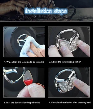 ODG 1pcs Adecuado para una variedad de coche en el volante decorativos pegatinas de dirección de la rueda de diamante anillo decorativo decoración del coche