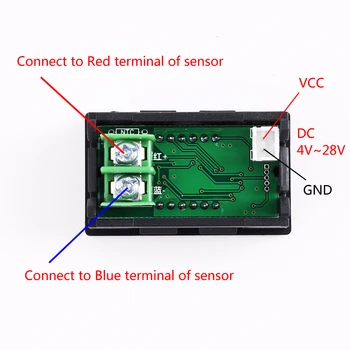 IC Probador Termómetro de Alta Medidor de Temperatura Tipo K M6 DC 4.0 V-28 V Termopar Sola Pantalla Digital LED