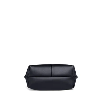 En stock de la Marca del Diseñador de cuero genuino bolsas Limitados de Negocios de las Mujeres del Bolso de Piel Totalmente bolsas de Hombro Negro bolso grande QS291