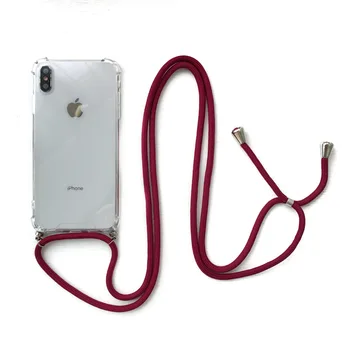De protección de la caja del Teléfono Crossbody Collar de Cordón de Cuerdas de seguridad con Cuerda para Huawei P30 P20 Pro Lite Mate 20 Pro Lite Y7 Y6Pro Y9 Cubierta