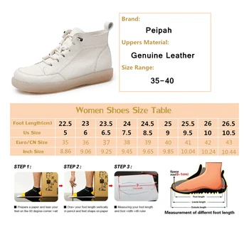 PEIPAH Mujer Deporte Zapatos de Mujer de Cuero Genuino Otoño de Tobillo Botas Mujer de Encaje Hasta las Botas de Goma Ladie Causal Sólido Zapatillas de deporte de 2020