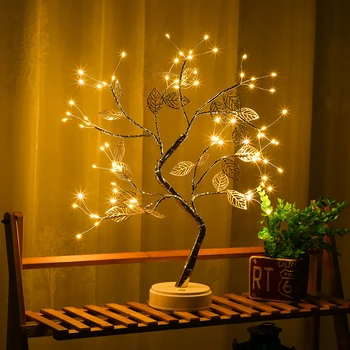 LED de Luces de la Noche Mini Árbol de Navidad con Alambre de Cobre Guirnaldas para La Habitación de los Niños Dormitorio Decoración de guirnaldas de Luces Decoración de Año Nuevo
