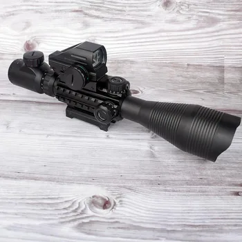 4-12X50 Iluminado Telémetro la Mirilla del Rifle Alcance Holográfica 4 Retícula de Vista de 11 mm y 20 mm de Láser Rojo Combinado Riflescope