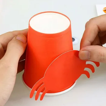 12pcs Niños 3D DIY hechos a mano de los vasos de papel de la etiqueta engomada material kit de conjunto de los Niños de kindergarten de la escuela de arte de los juguetes educativos