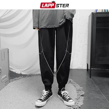 LAPPSTER Hombre Reflexivo Hip Hop Pantalones de Sudor 2020 Hombre Japonés Streetwear Corredores de Pantalones Masculinos Punk Ángel-longitud de la Pista Pantalones