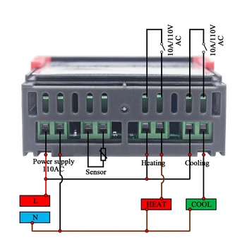 Digital KT1000 Controlador de Temperatura ° C/ ° F Termostato Relé de 10A Termorregulador Calefacción Refrigeración Interruptor Regulador de la incubadora