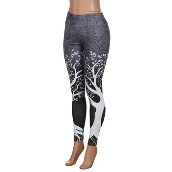 De las NUEVAS Mujeres Impreso de Deportes Pantalones de Yoga Gimnasio Entrenamiento Elástico de la Cintura de los Pantalones deportivos de Algodón Deportes Lápiz Pantalones JLY0825