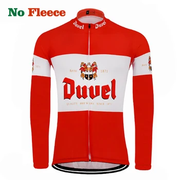2019 Hombres Térmica de manga larga Jersey de ciclismo camiseta roja ciclismo ropa de Invierno Polar y no Polar / beer bike wear