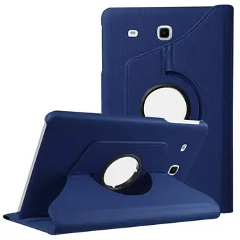 Tableta Cubierta de Cuero de la Pu para Samsung Galaxy Tab E 9.6 T560 T561 Doblado Flip Stand de Caso para la Ficha E 9.6 SM T560 T561 Despertar del Sueño