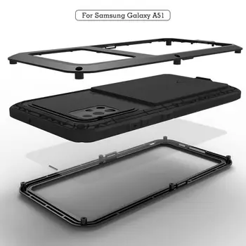 Para Samsung Galaxy A51 Caso de LOVE MEI Choque de tierra a Prueba de Agua Resistente Armadura de Metal Cubierta de Coque para Samsung Galaxy A51 caja del Teléfono