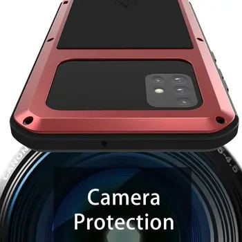 Para Samsung Galaxy A51 Caso de LOVE MEI Choque de tierra a Prueba de Agua Resistente Armadura de Metal Cubierta de Coque para Samsung Galaxy A51 caja del Teléfono