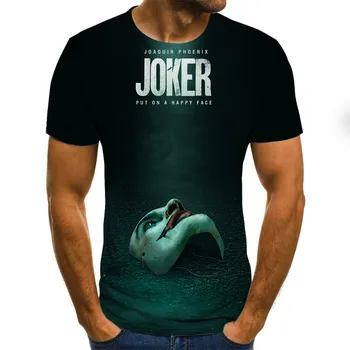 Caliente-venta de Payaso Impreso en 3d Camiseta de los Hombres del Joker Rostro Masculino Camiseta 3d Payaso de Manga Corta Camisetas Divertidas Tops y Camisetas 6xl
