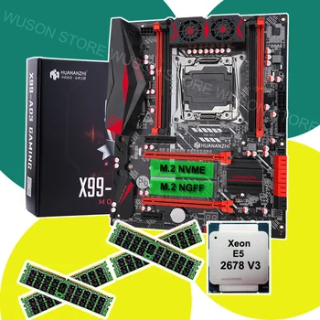 HUANANZHI X99 LGA2011-3 Dual M. 2 Ranura de la Placa base con la CPU Xeon E5 2678 V3 RAM 64G(4*16 G) 1866 REG ECC Todo Probado Comprar Equipo