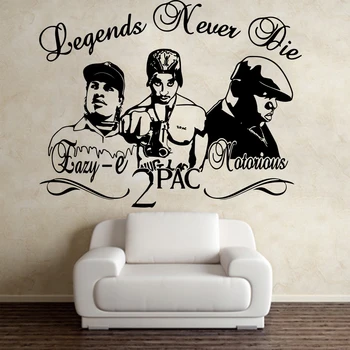 2Pac Tupac Eazy-E Notorious B. I. G Raperos Leyendas del Hip Hop de BRICOLAJE, Arte de la Pared Sticker Decal Estrella de la Música en Vinilo de Decoración para el Hogar 881