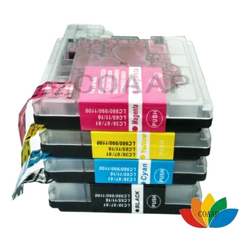 4 cartuchos de tinta LC 38 67 61 65 11 16 980 990 1100 Compatible para DCP-145C 165C 167C 385C & MFC-250C 290C 490CN 5490CN Impresoras