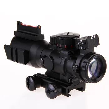 Acog 4x32 Riflescope 20mm de cola de milano Reflejo de la Óptica de Alcance Táctico de Vista para escopeta de Caza Rifle de Francotirador de Airsoft Lupa