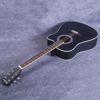 Mejor Venta de 41 Pulgadas Guitarra Acústica Para Principiantes de Guitarra Negro Mate Práctica de Instrumentos Musicales Regalos de la Bolsa de Selecciones AGT12A