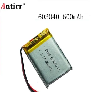La energía de la batería de 3,7 V de polímero de litio recargable de la batería de 600mAh 063040 navegador GPS MP3 altavoz Bluetooth 603040