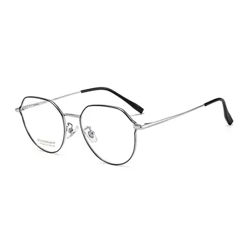 Titanio puro Gafas de Marco Completo de Rim Gafas Unisex Bisagras de Muelle Óptico de Lentes y Gafas de Miope