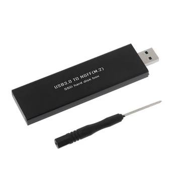 Negro USB3.0 a SATA Basados 2280 M. 2 NGFF SATA SSD Portátil de la Carcasa de la Caja de Almacenamiento